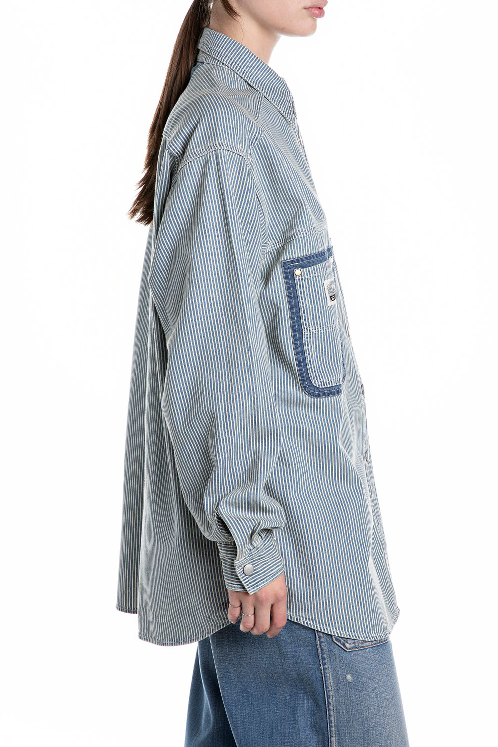 Striped Denim Skjorte