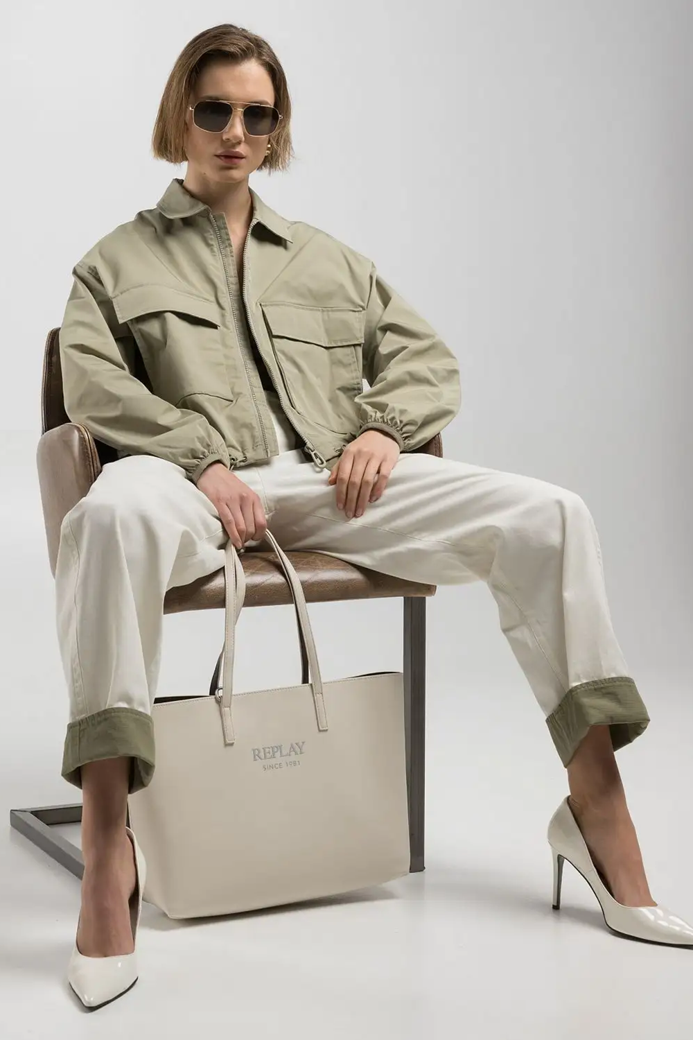Colour-block Comfort-fit Bukser