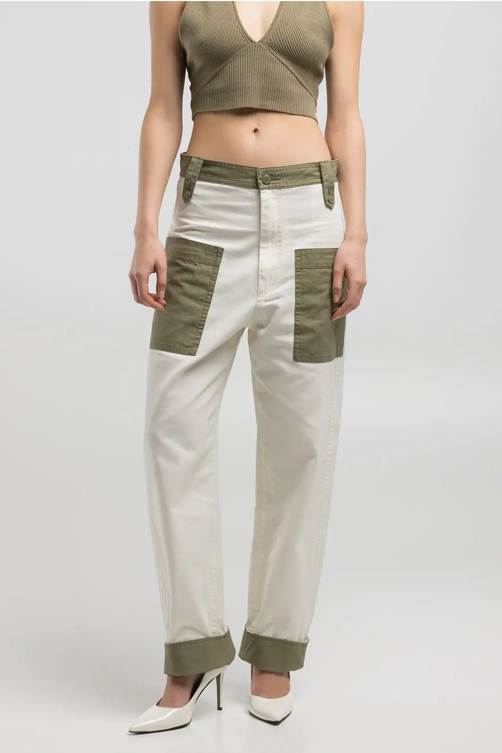 Colour-block Comfort-fit Bukser
