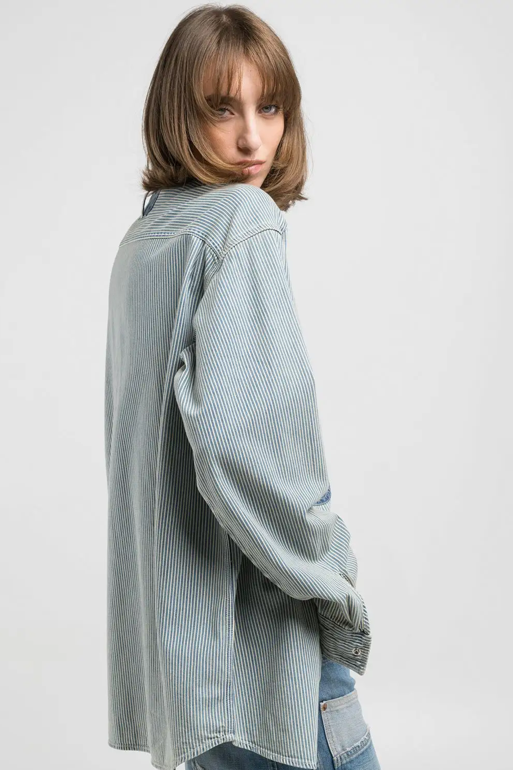 Striped Denim Skjorte