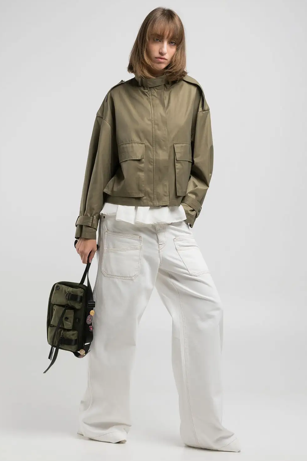 Cropped Maxi-Pocket Jakke