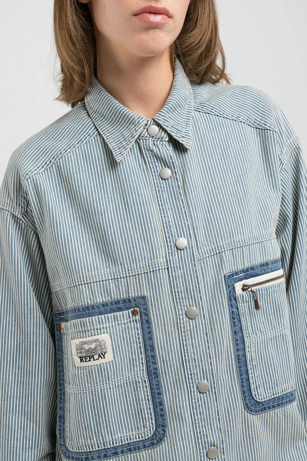 Striped Denim Skjorte