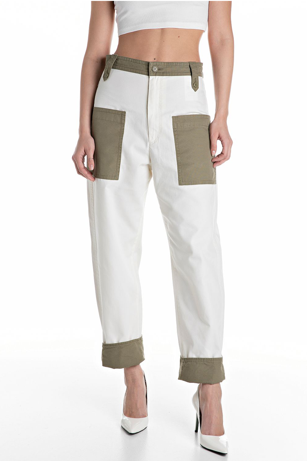 Colour-block Comfort-fit Bukser