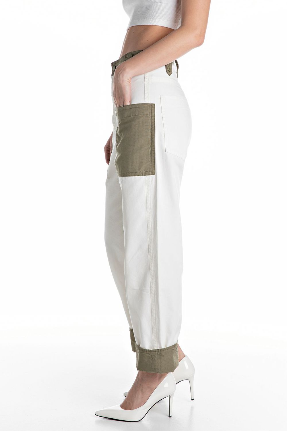 Colour-block Comfort-fit Bukser