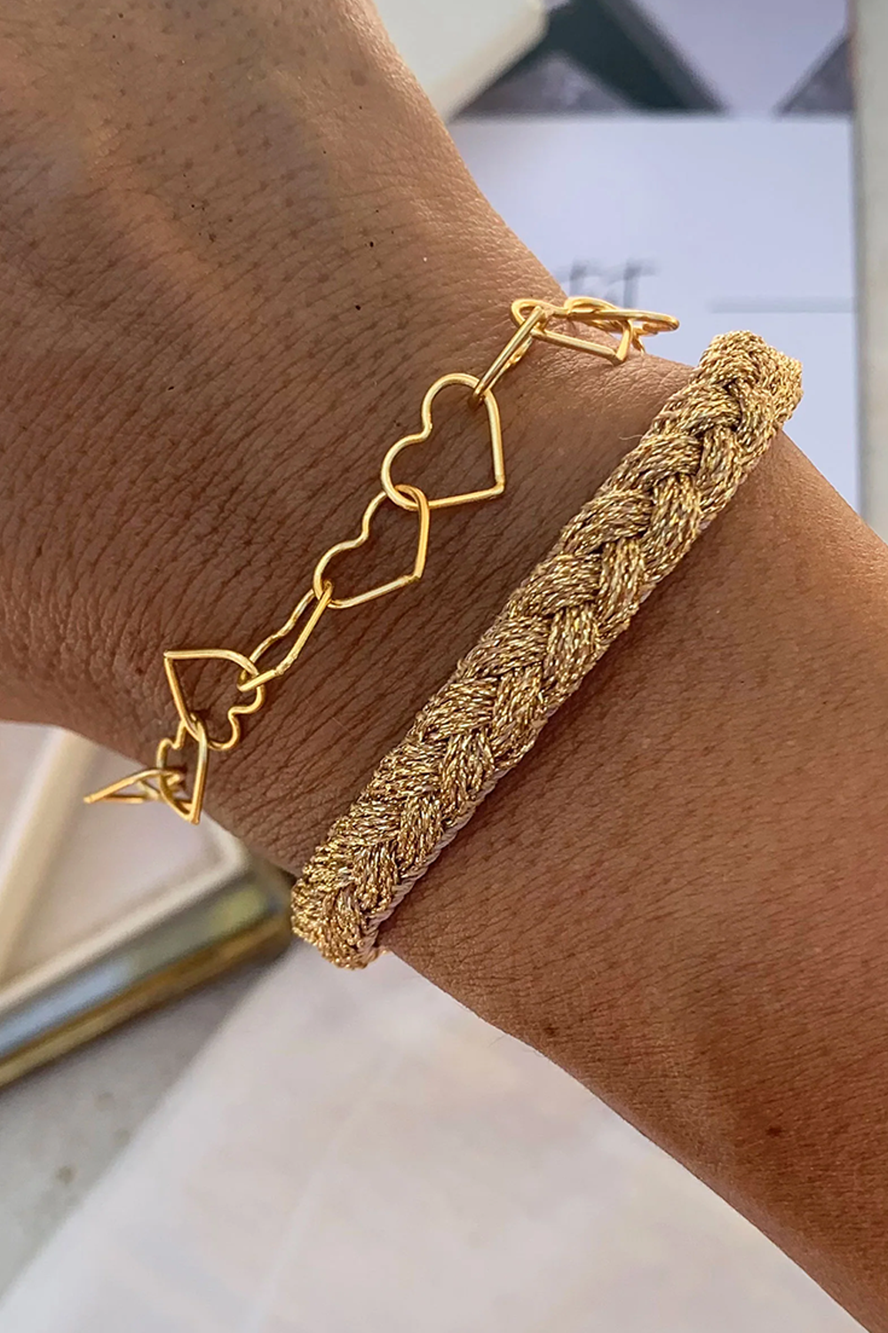 DI01 M Armbånd, Gold Fringe