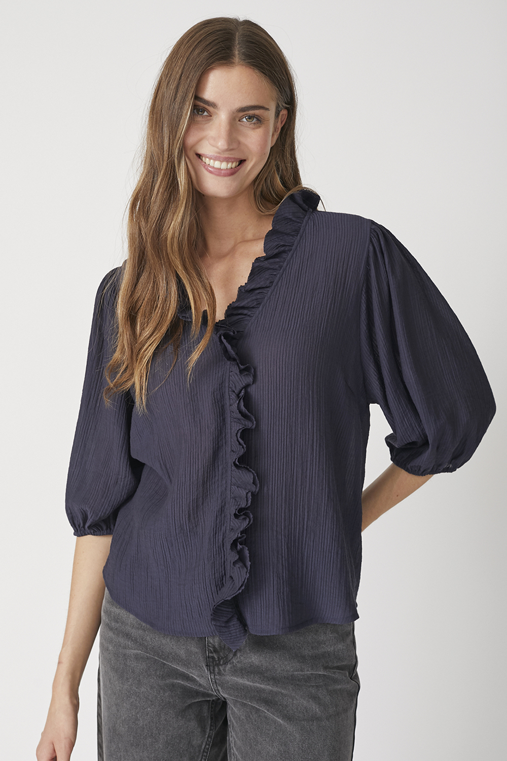 AnikaCC Frill SS Skjorte
