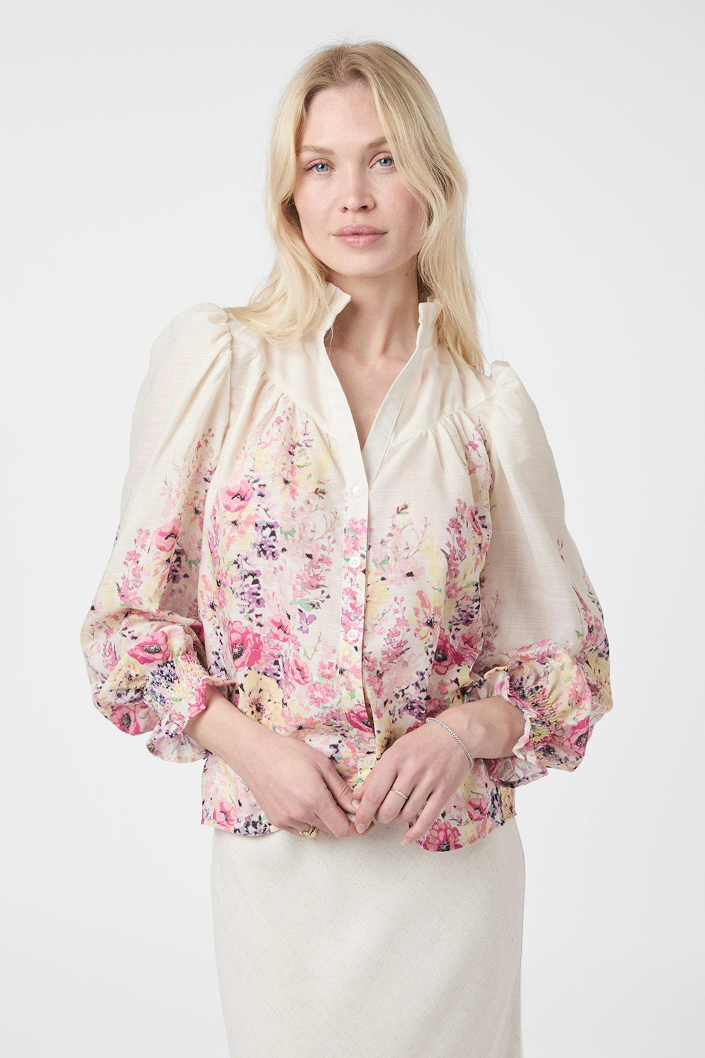 Calloma Flower Print Bluse