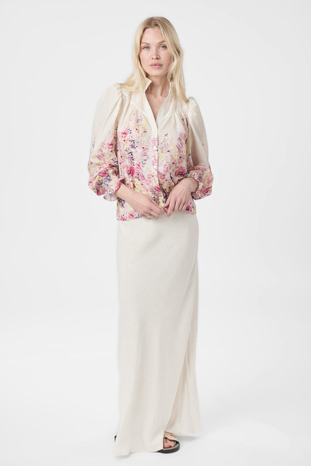 Calloma Flower Print Bluse