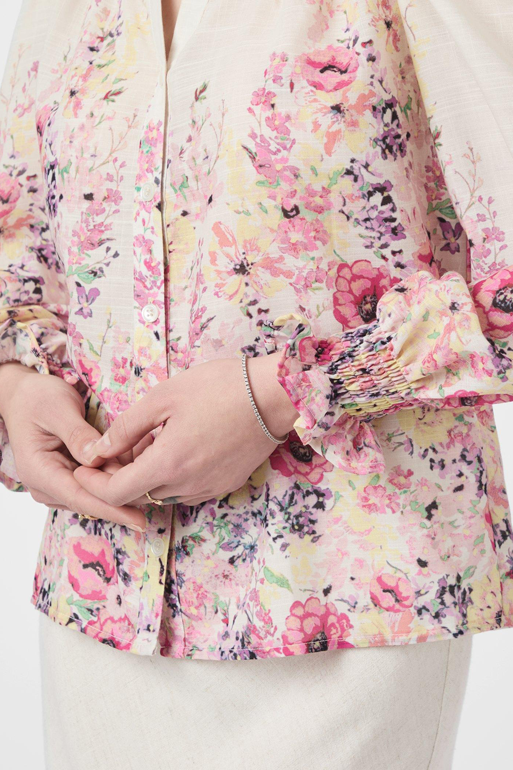 Calloma Flower Print Bluse