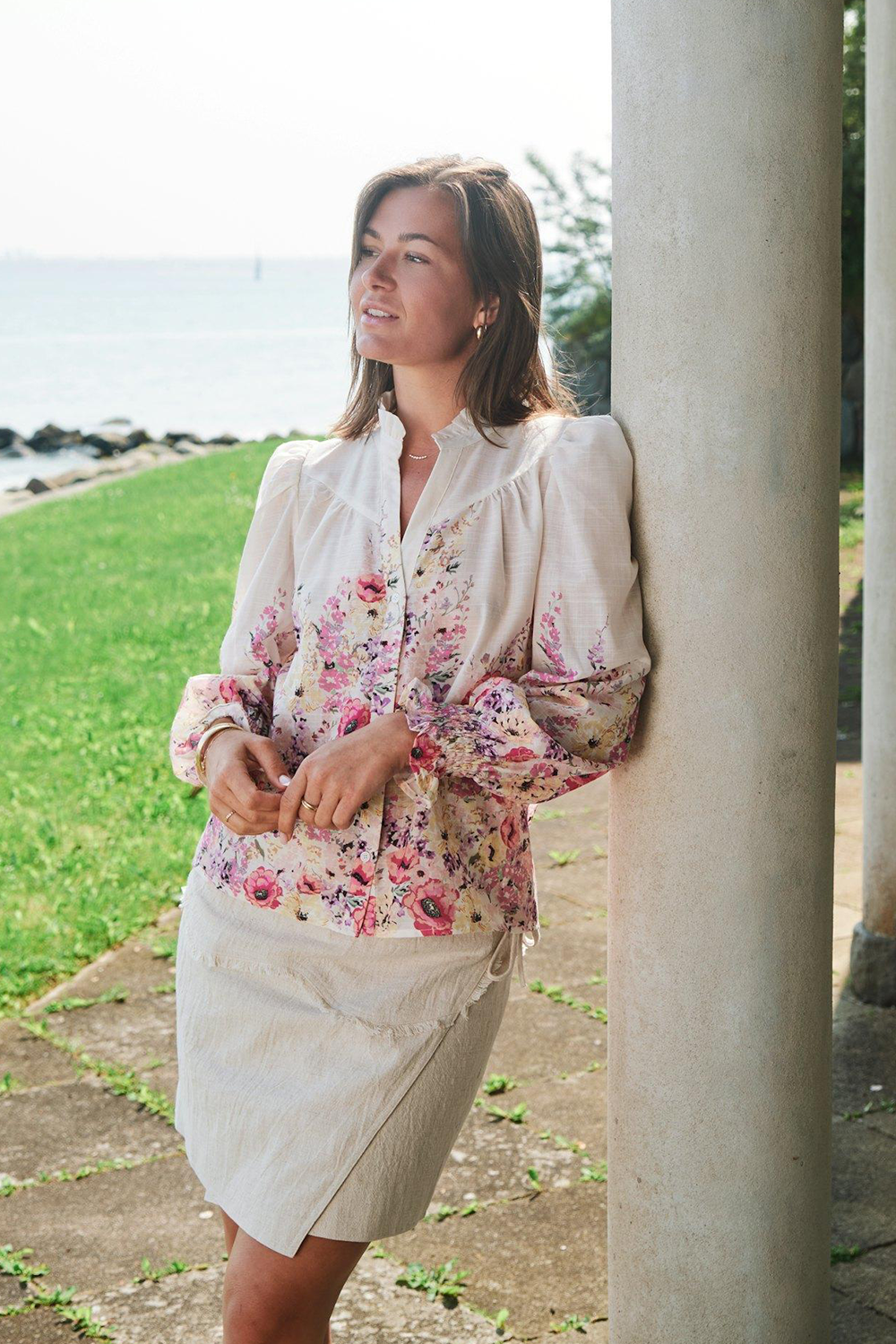 Calloma Flower Print Bluse
