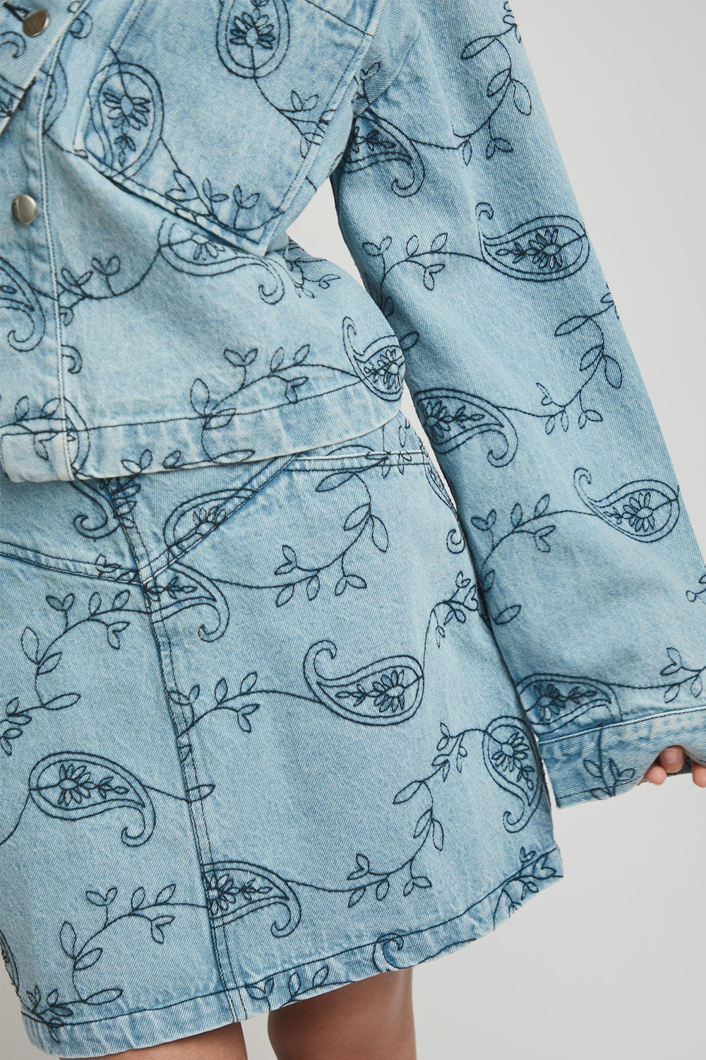 Gabani Embroidery Denim Nederdel