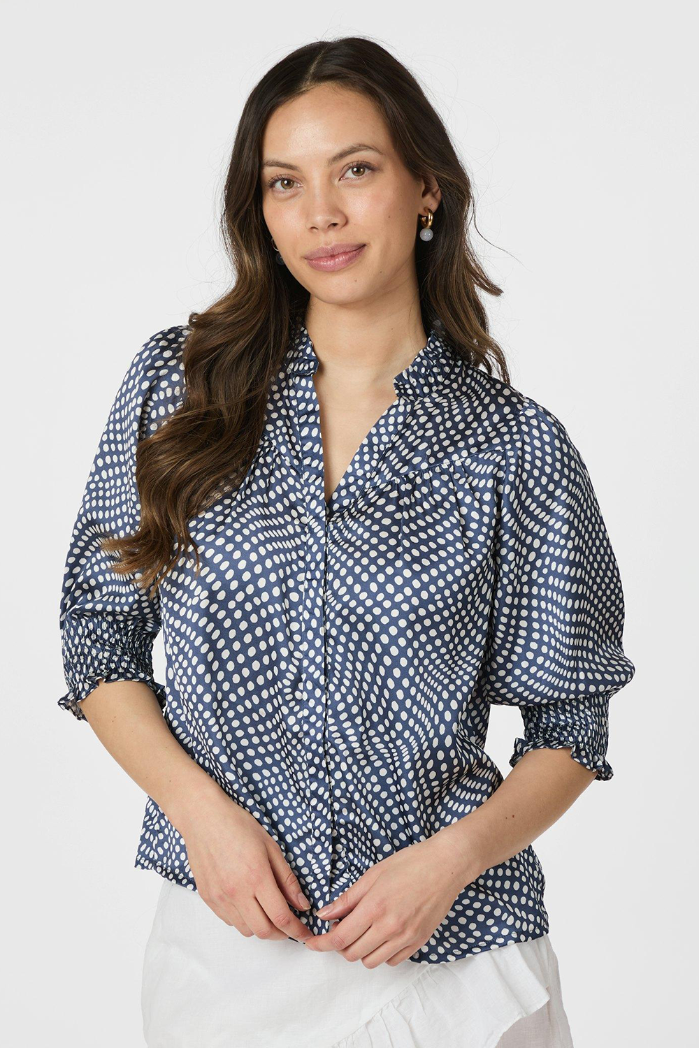 Diana Vibrant Dot Bluse