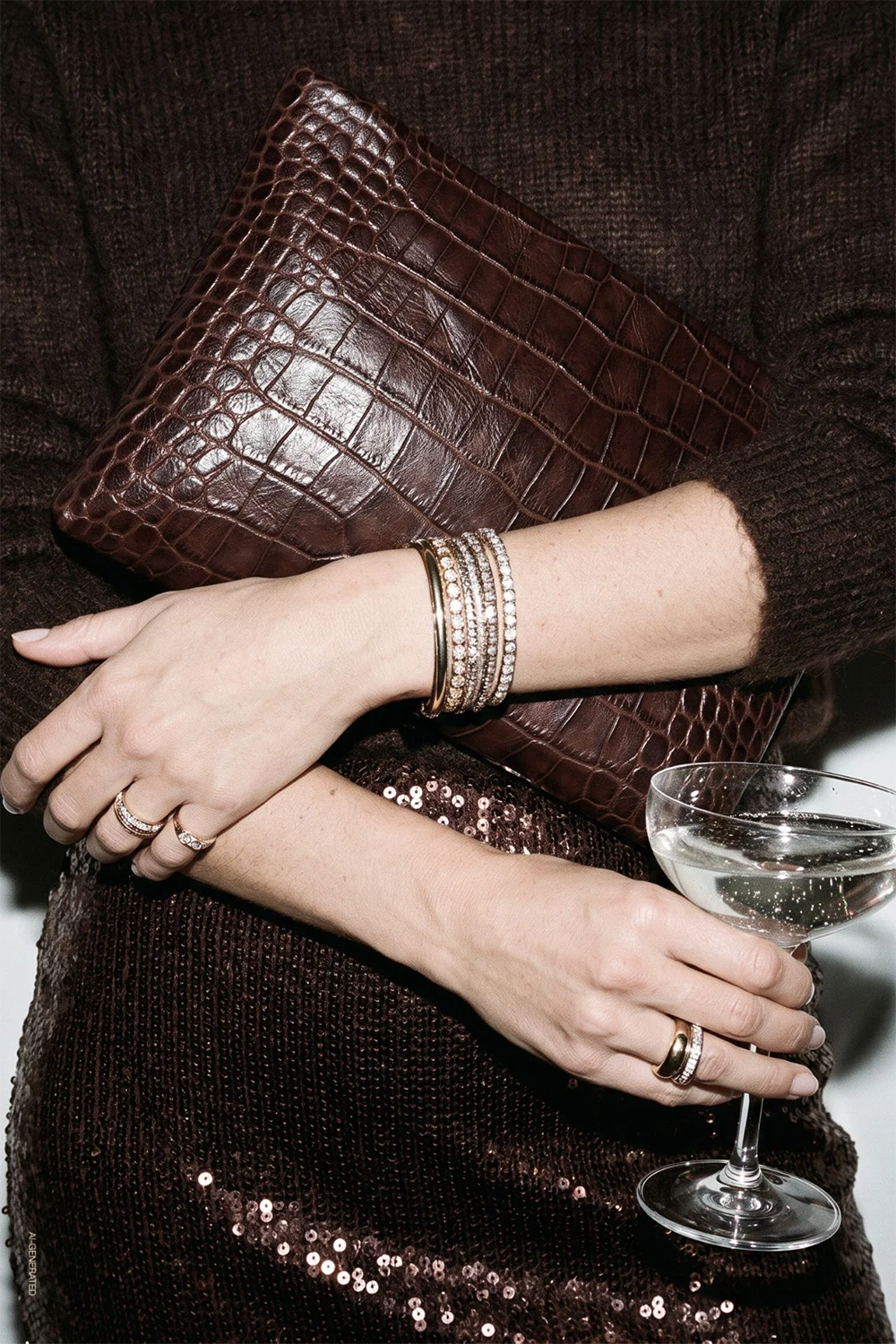 IlaMBG Croco Clutch