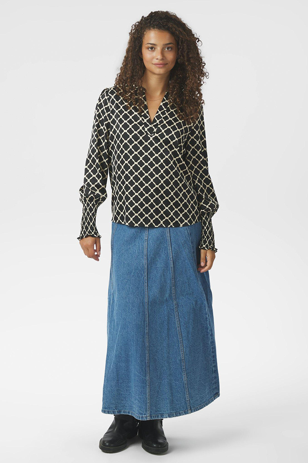 Landa Tile Print Bluse