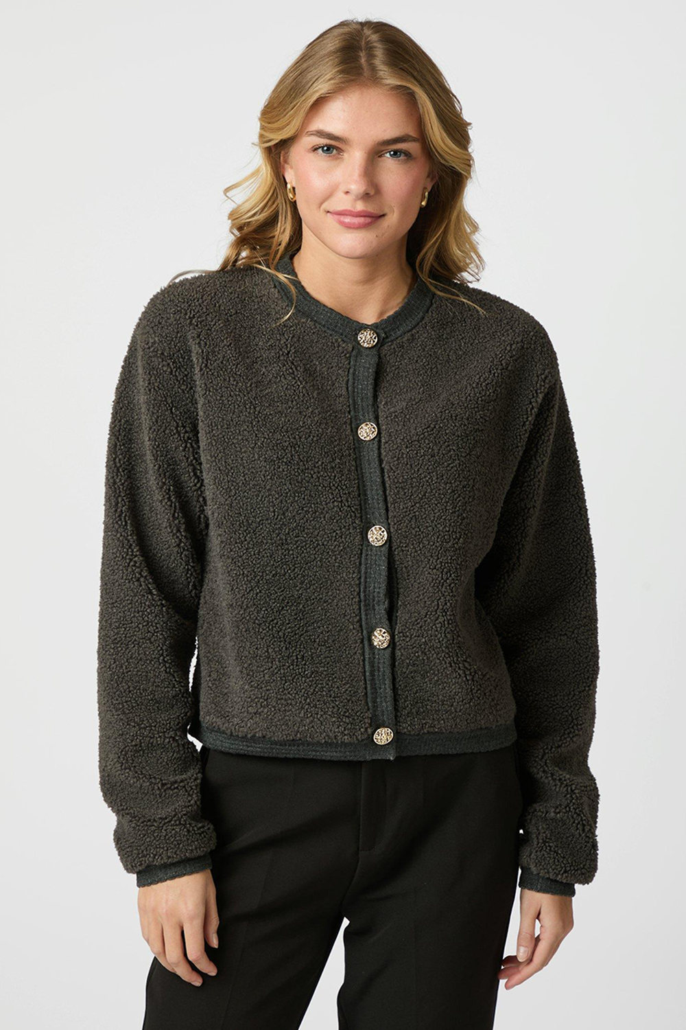 Limo Fluffy Knit Cardigan