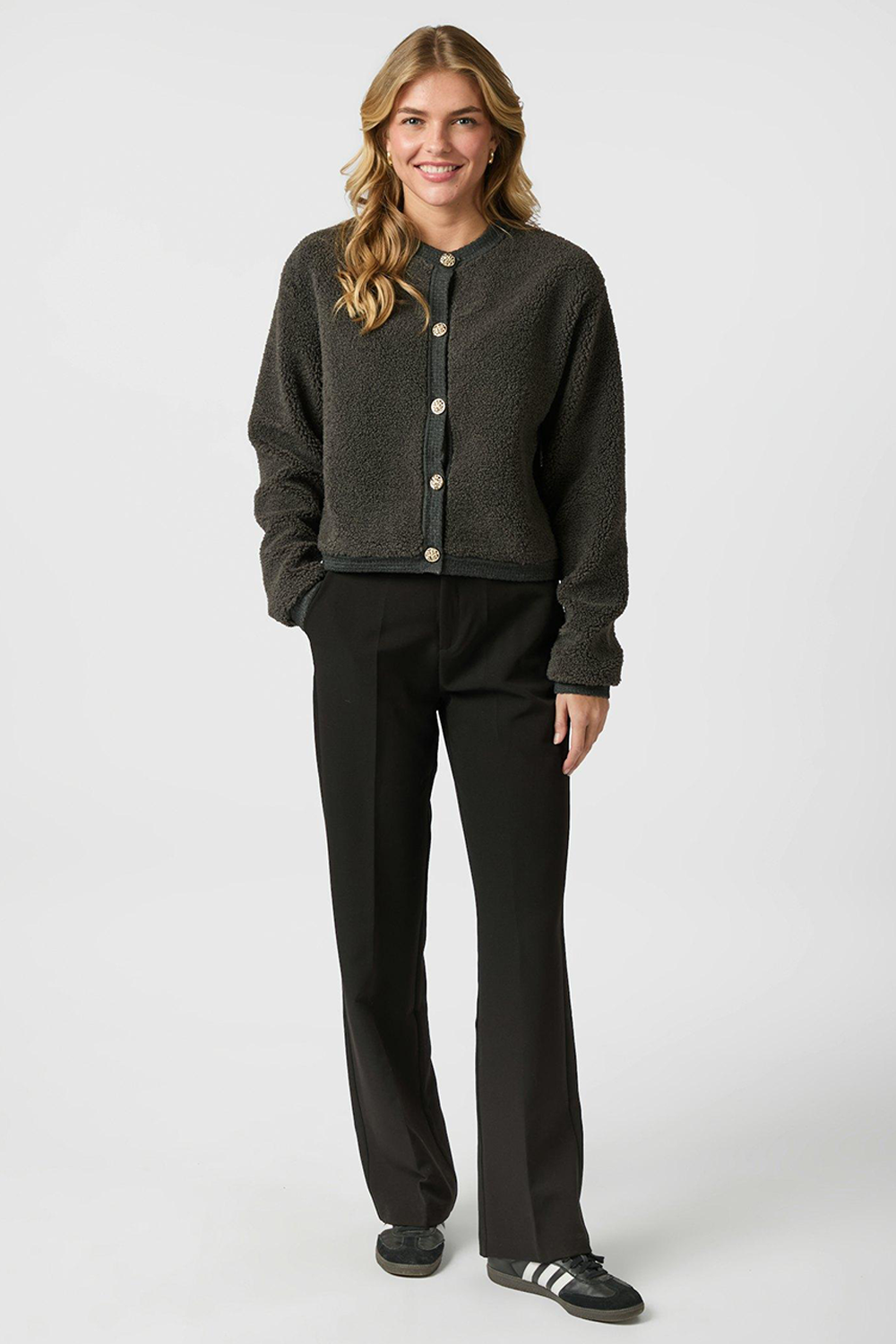 Limo Fluffy Knit Cardigan
