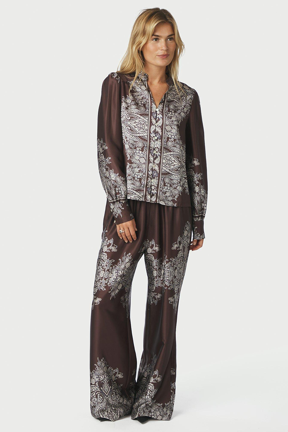 Massima Paisley Border Bluse
