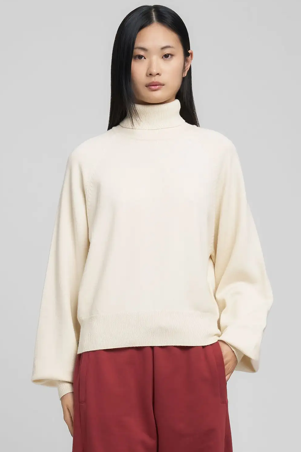 Polo-Neck Pullover Striktrøje