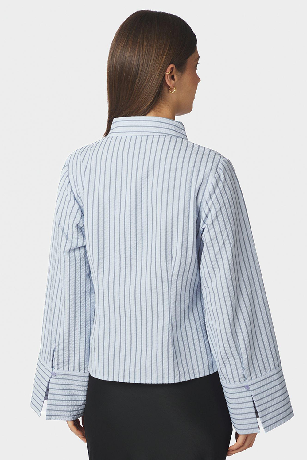 Rosa Striped Crepe Skjorte