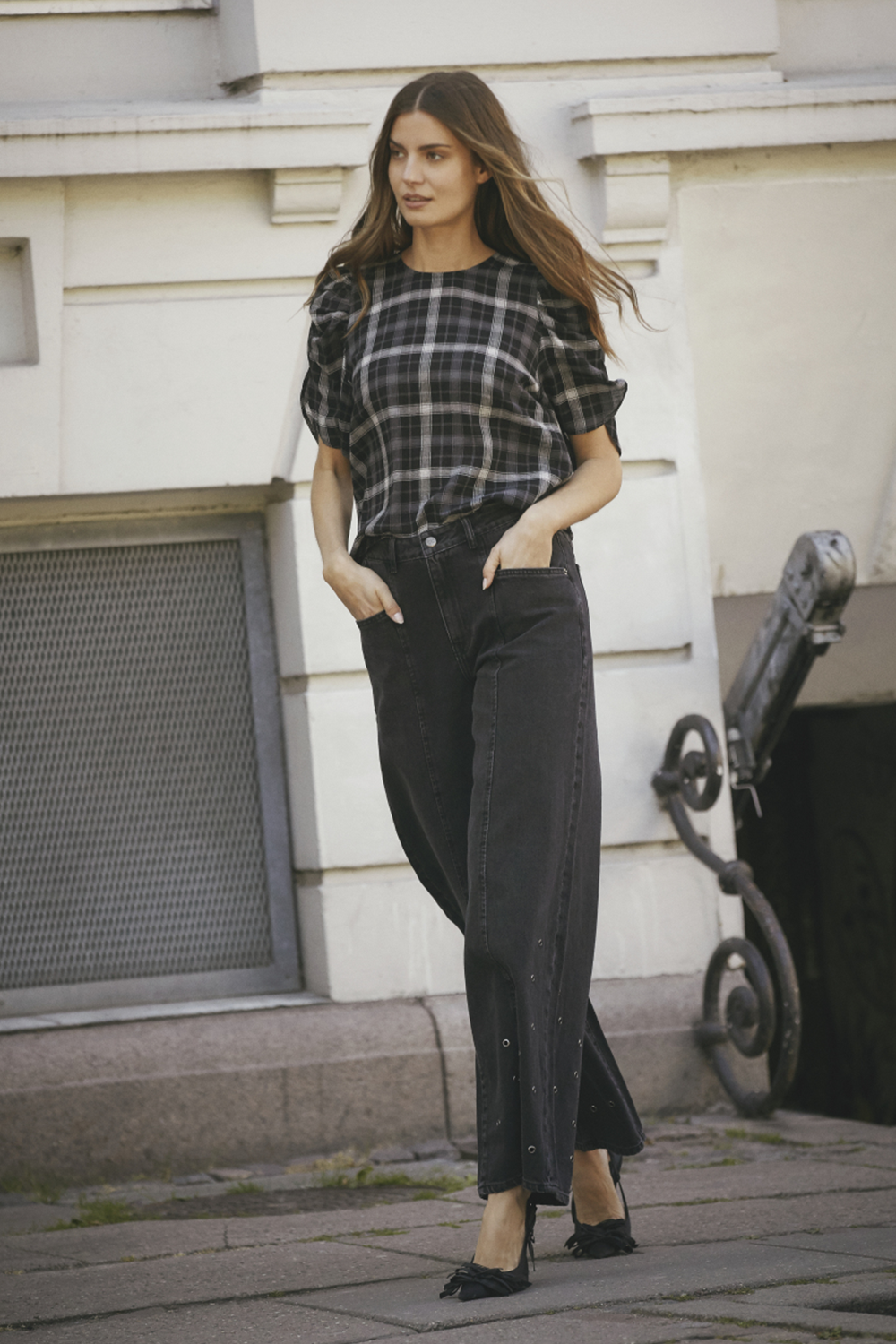 SallyCC Check SS Bluse