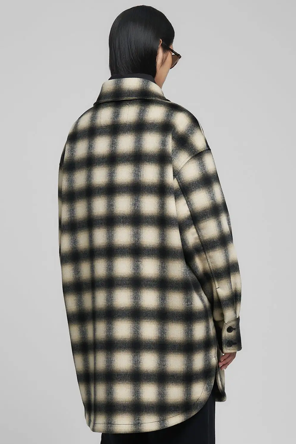 Chequered Wool-Blend Jakke