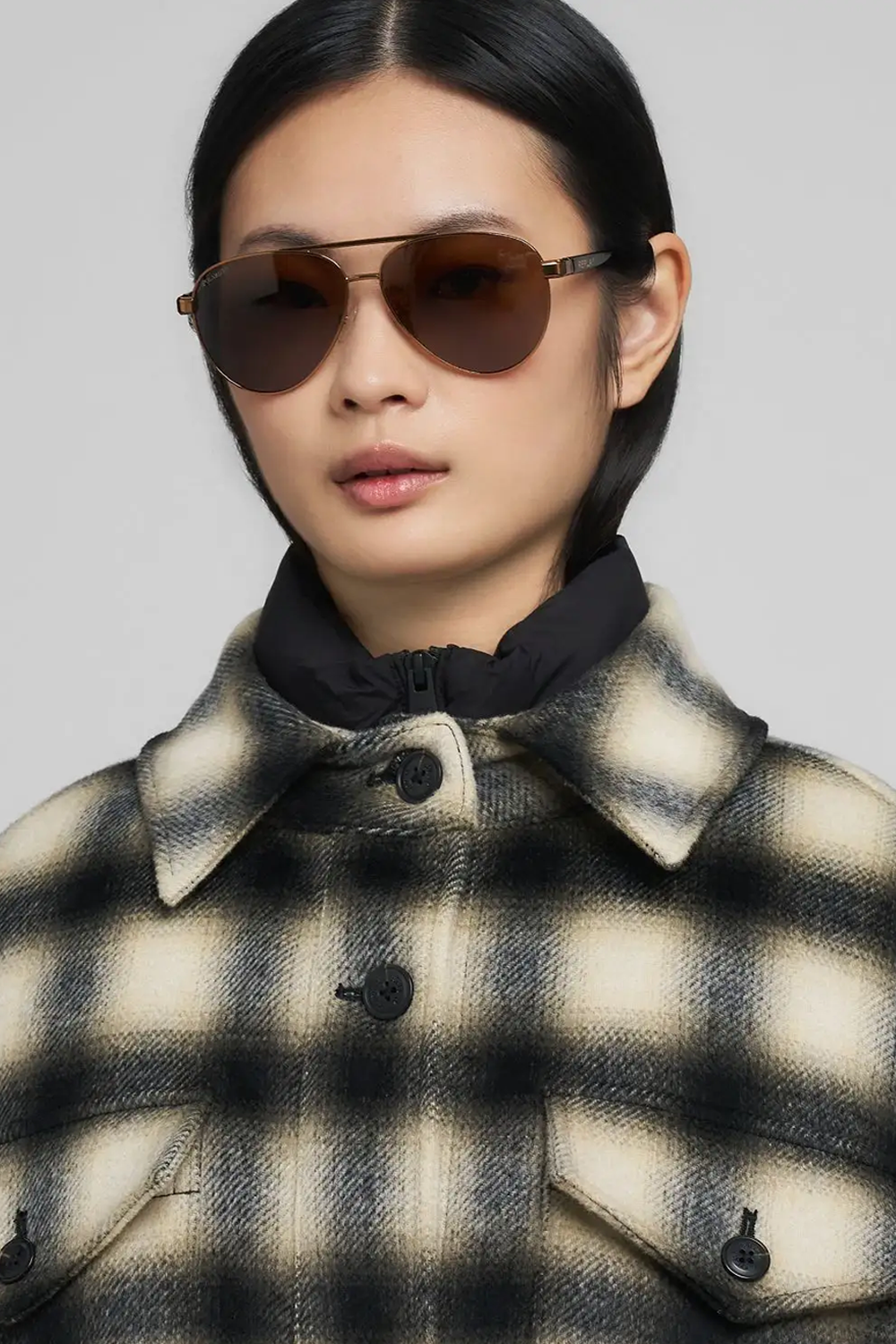 Chequered Wool-Blend Jakke