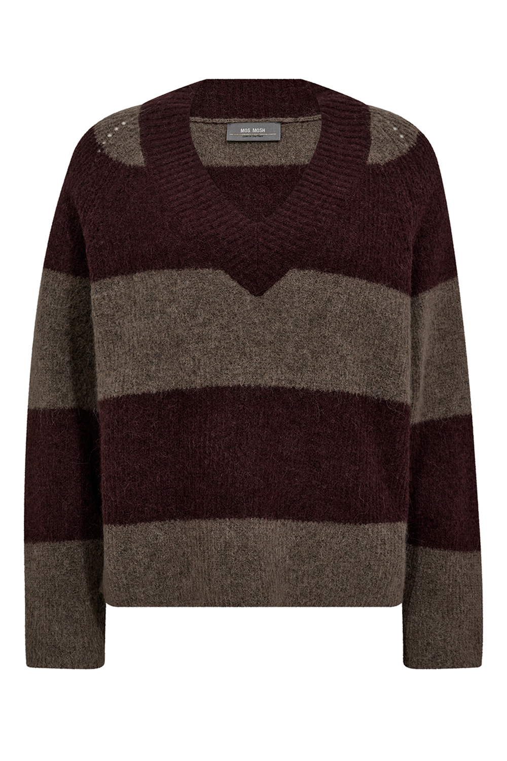 MMTaci Stripe LS V-Neck Striktrøje
