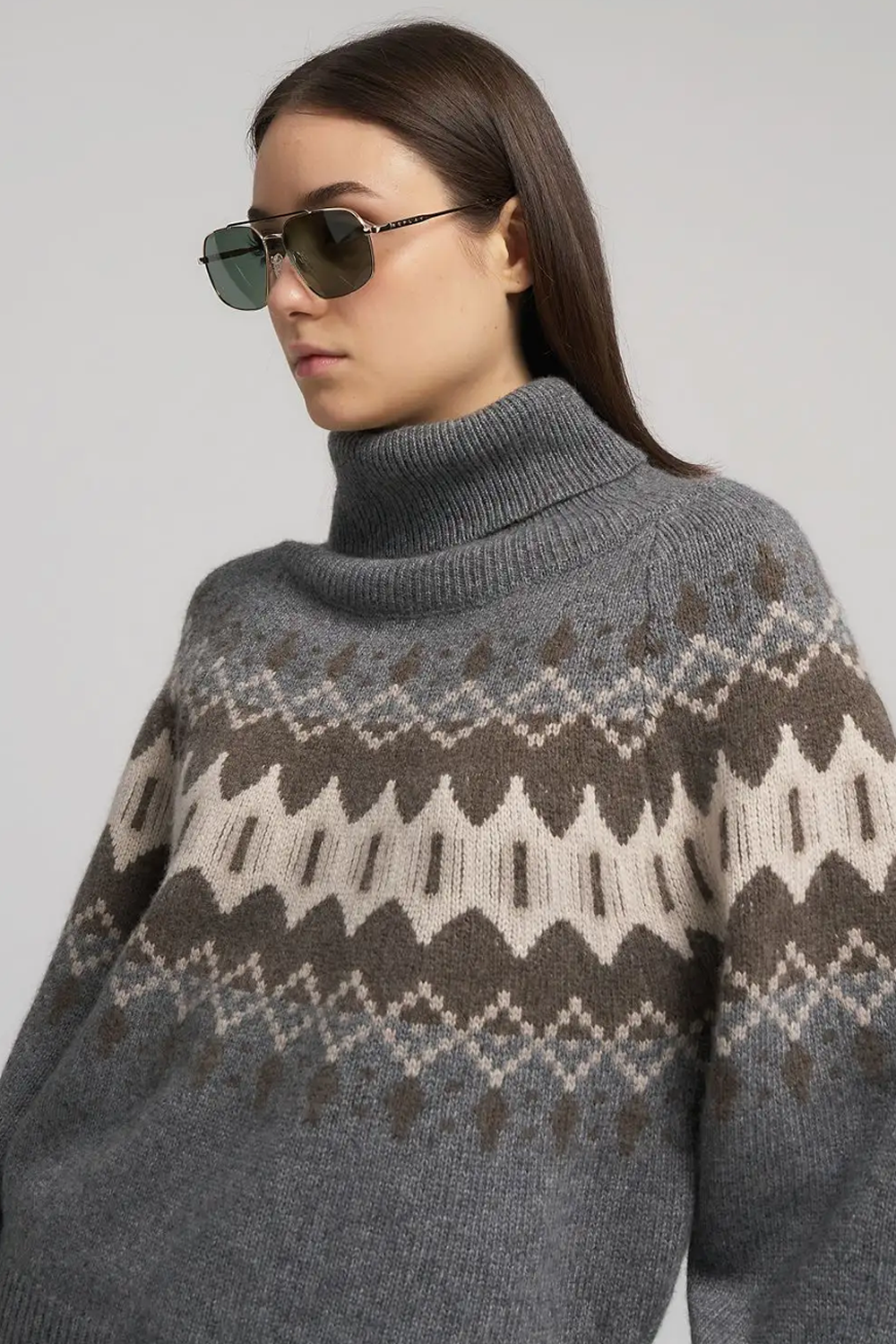 Polo-Neck Uld Striktrøje