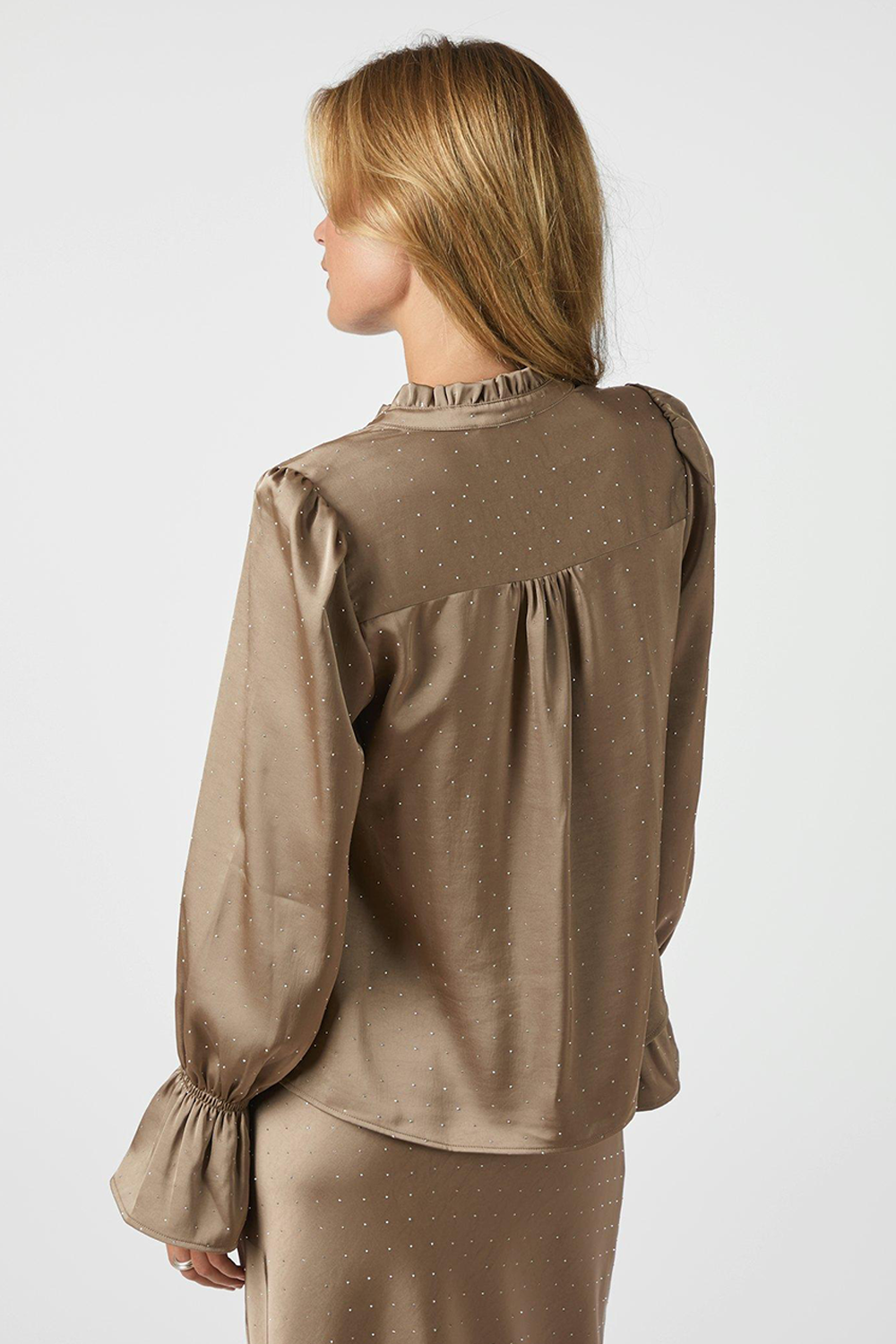 Amara Heavy Sateen Bedaz Bluse