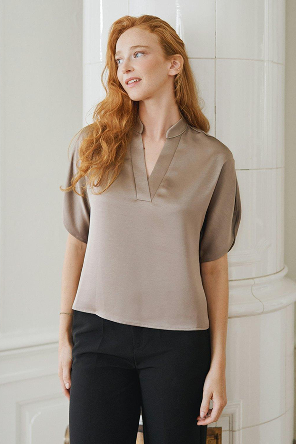 Anelle Heavy Sateen Bluse
