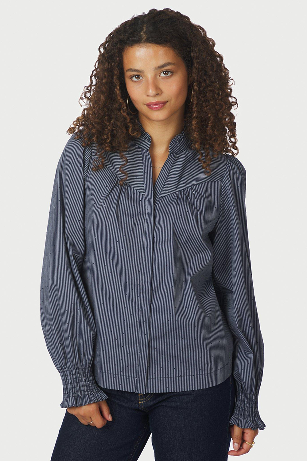 Astrida Stripe Stone Bluse