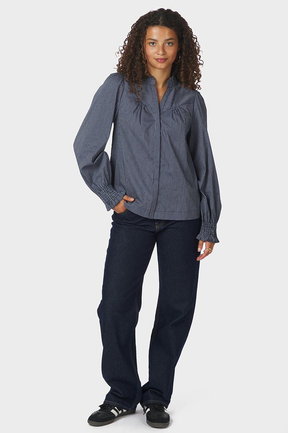 Astrida Stripe Stone Bluse