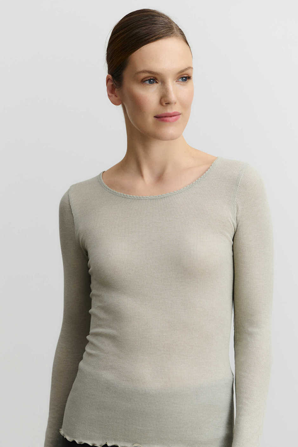 RWBurlington Wool LS O-neck Bluse