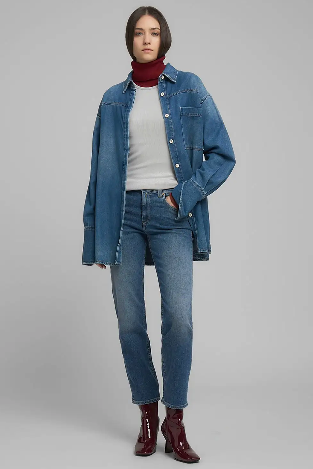 Oversized Denim Skjorte
