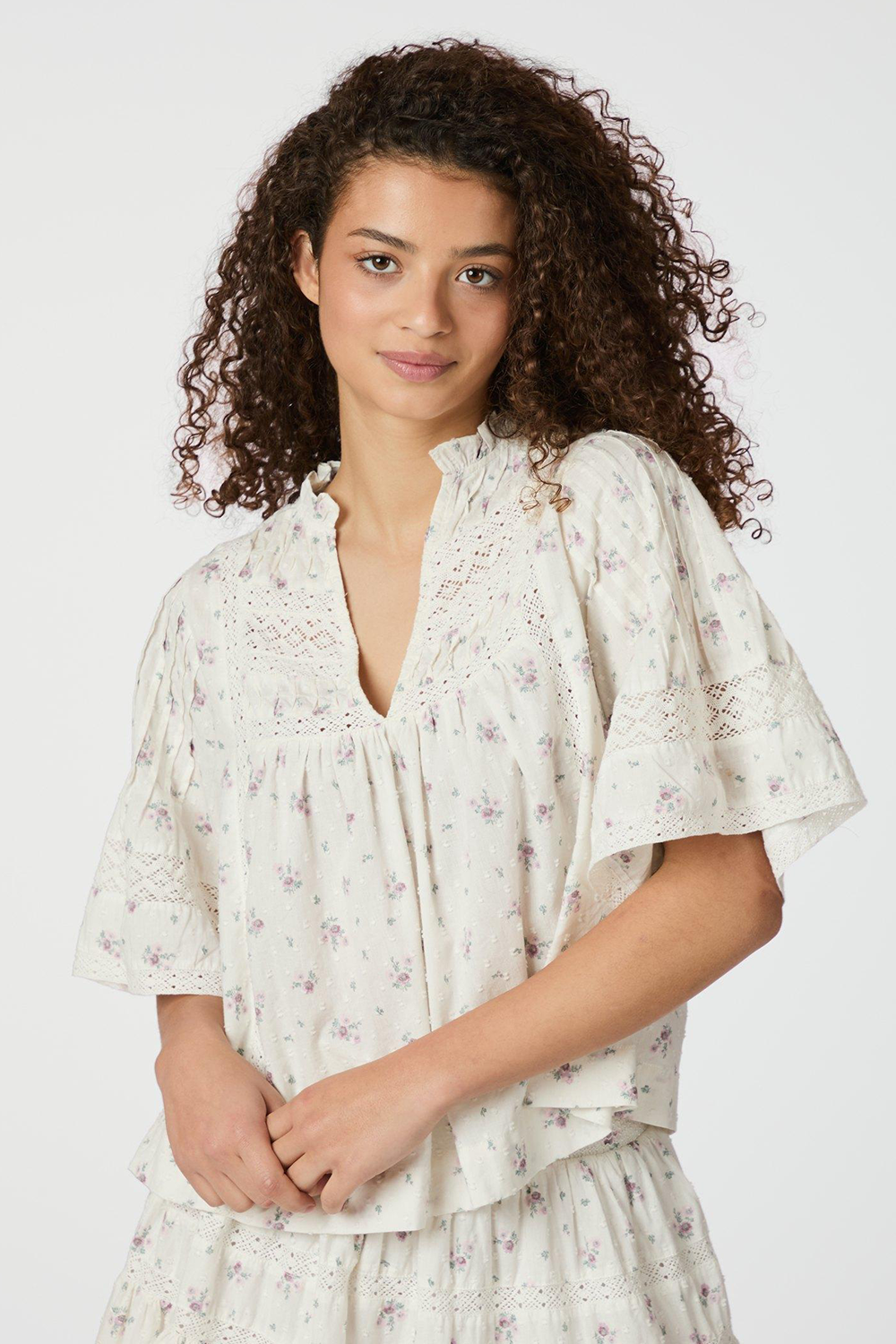 Siama Dobby Flower Bluse