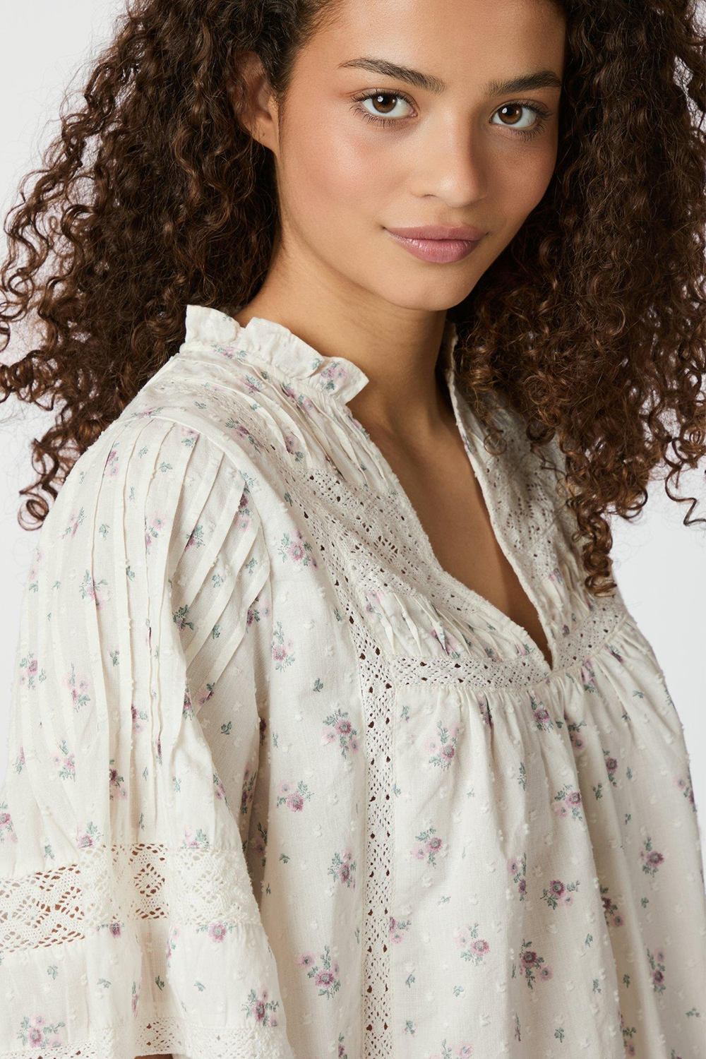 Siama Dobby Flower Bluse