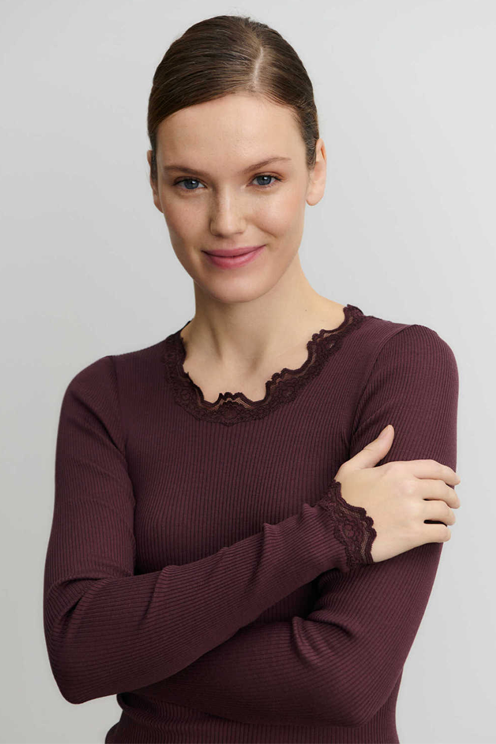 RWBabette Silk LS Lace T-shirt
