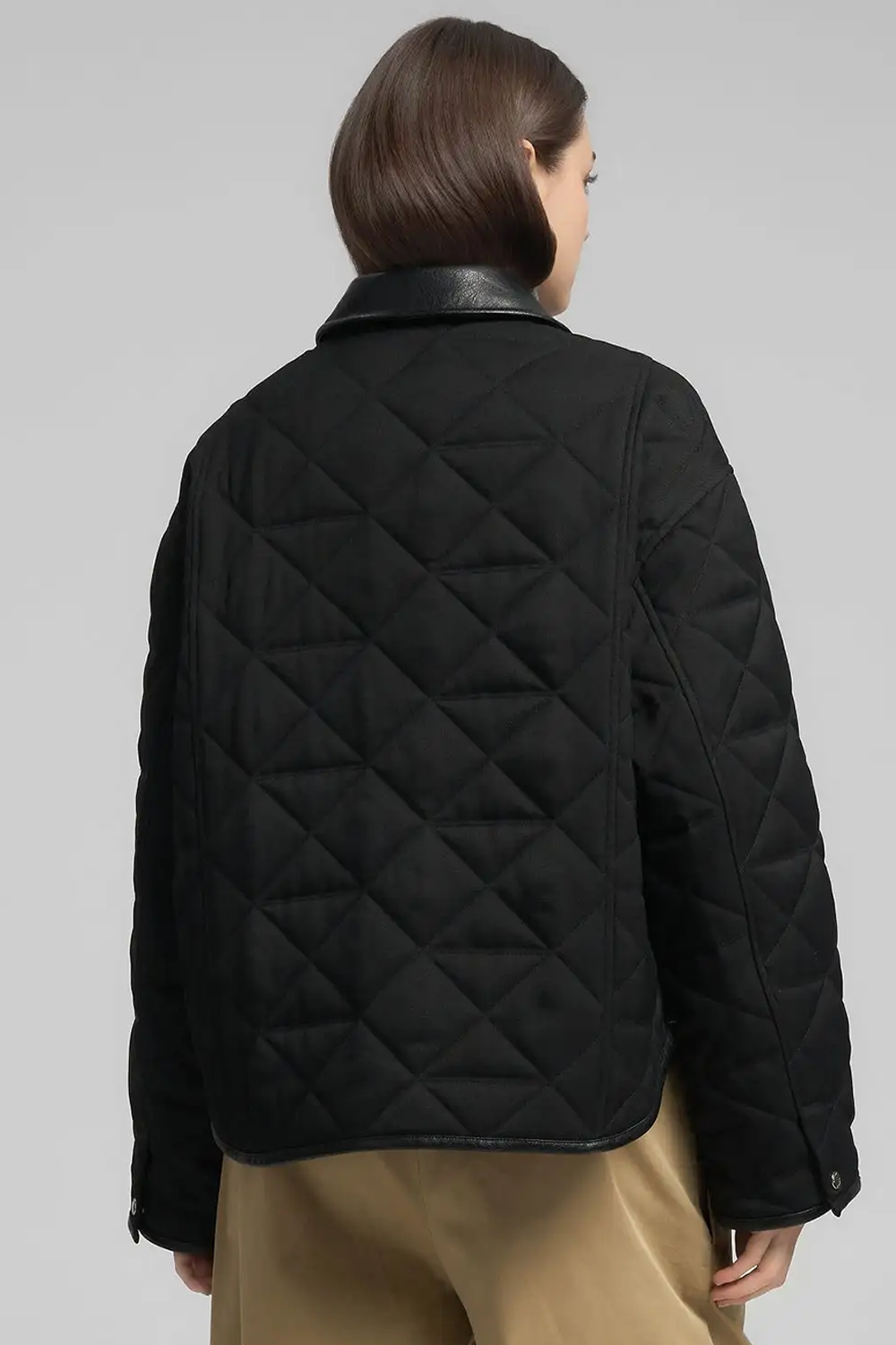 Cropped Quilted Jakke