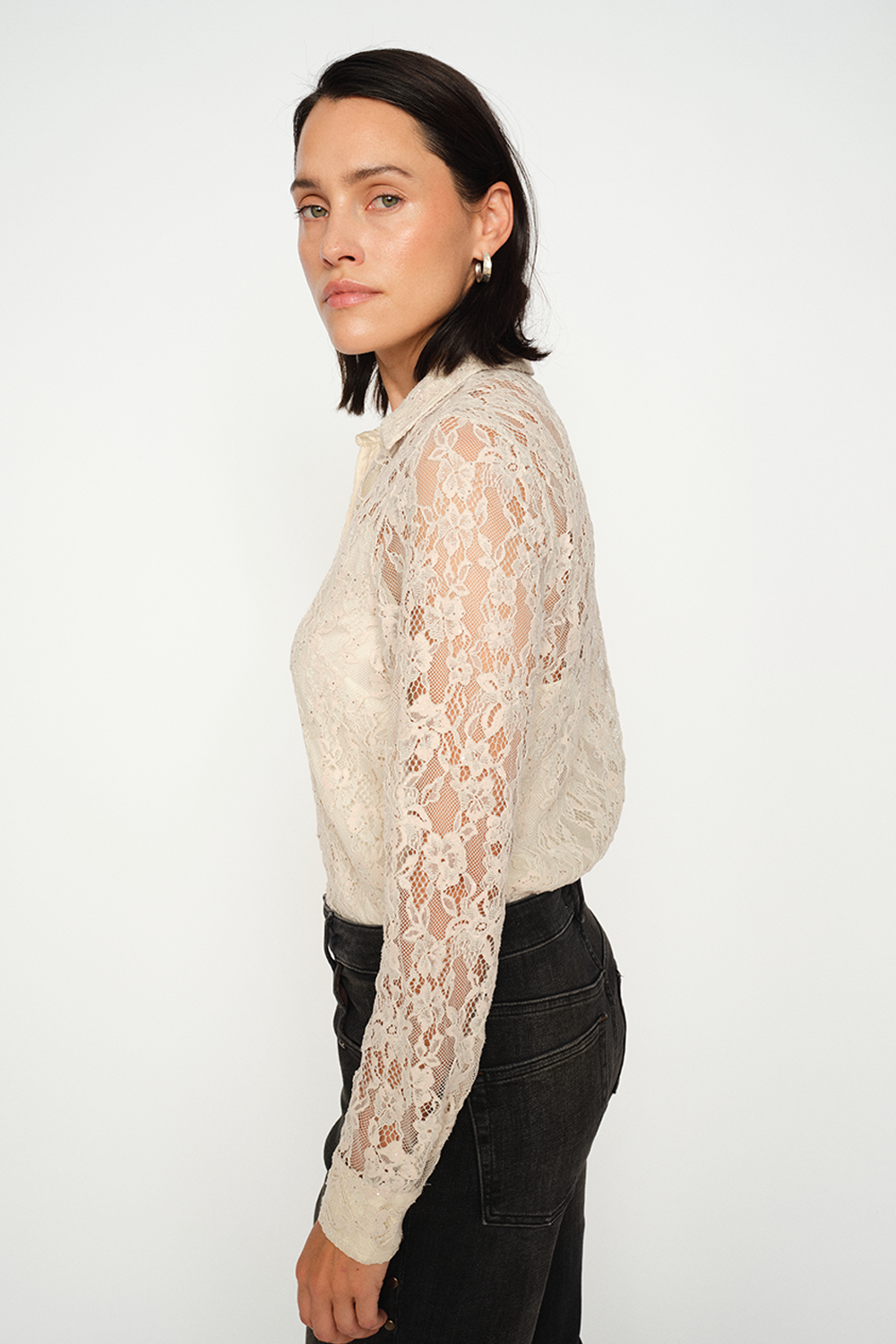 MMKether Lace Sequin Skjorte