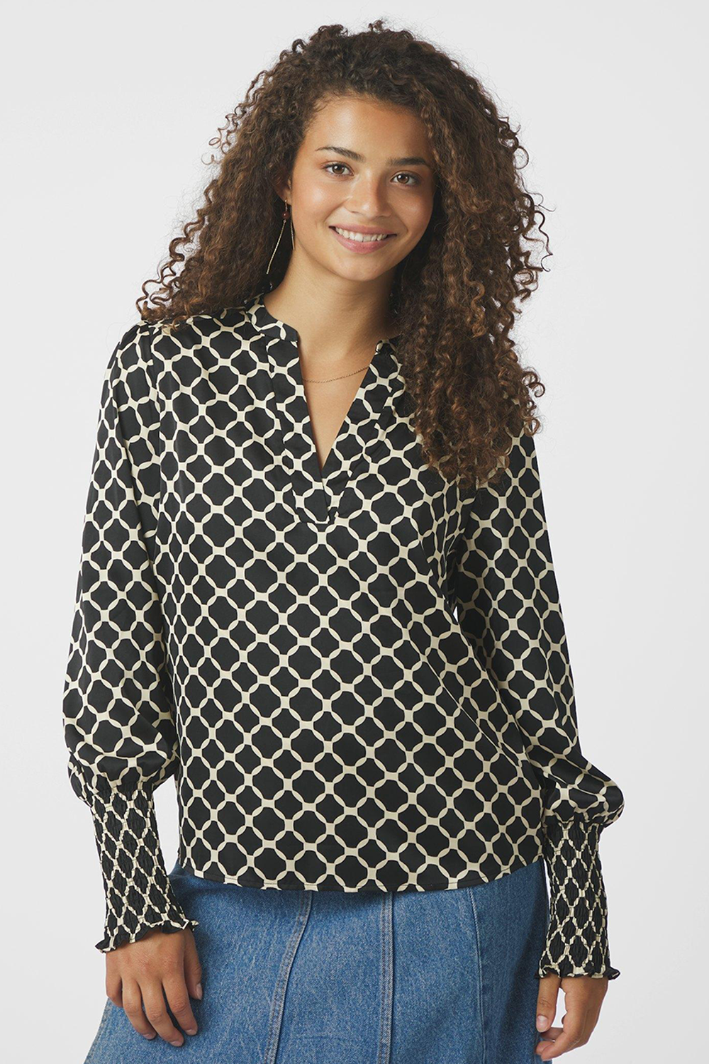 Landa Tile Print Bluse