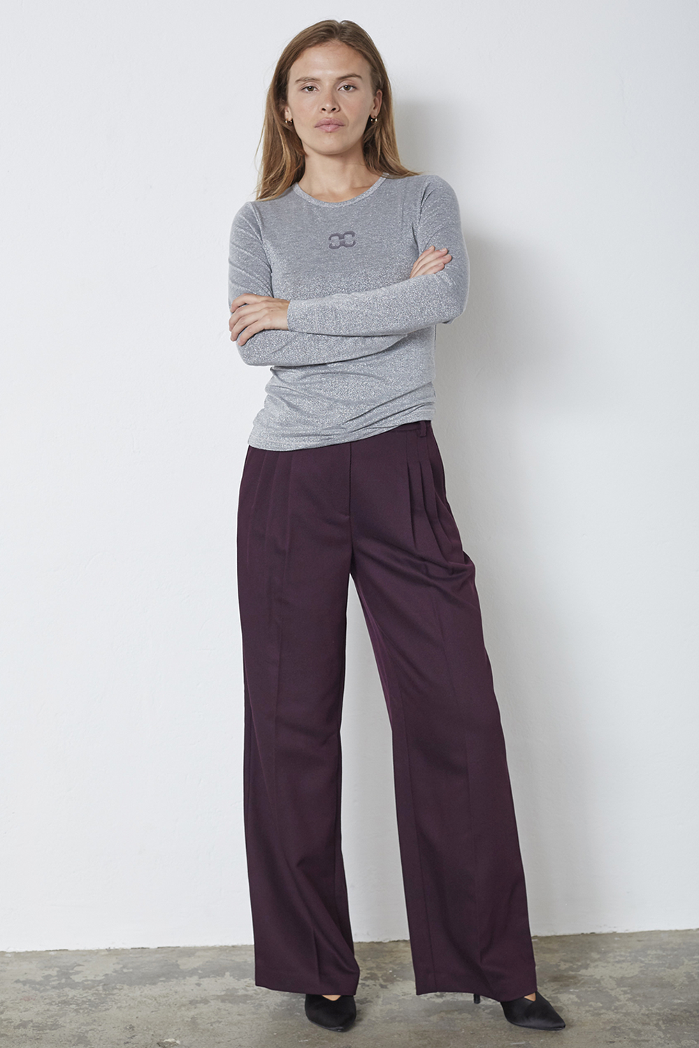 MannyCC Lurex Emb LS T-Shirt