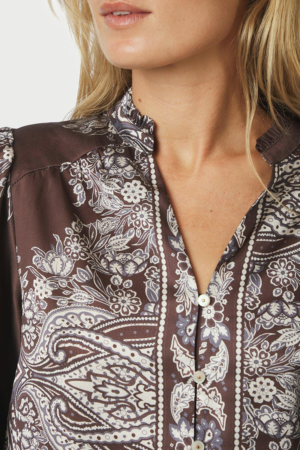 Massima Paisley Border Bluse