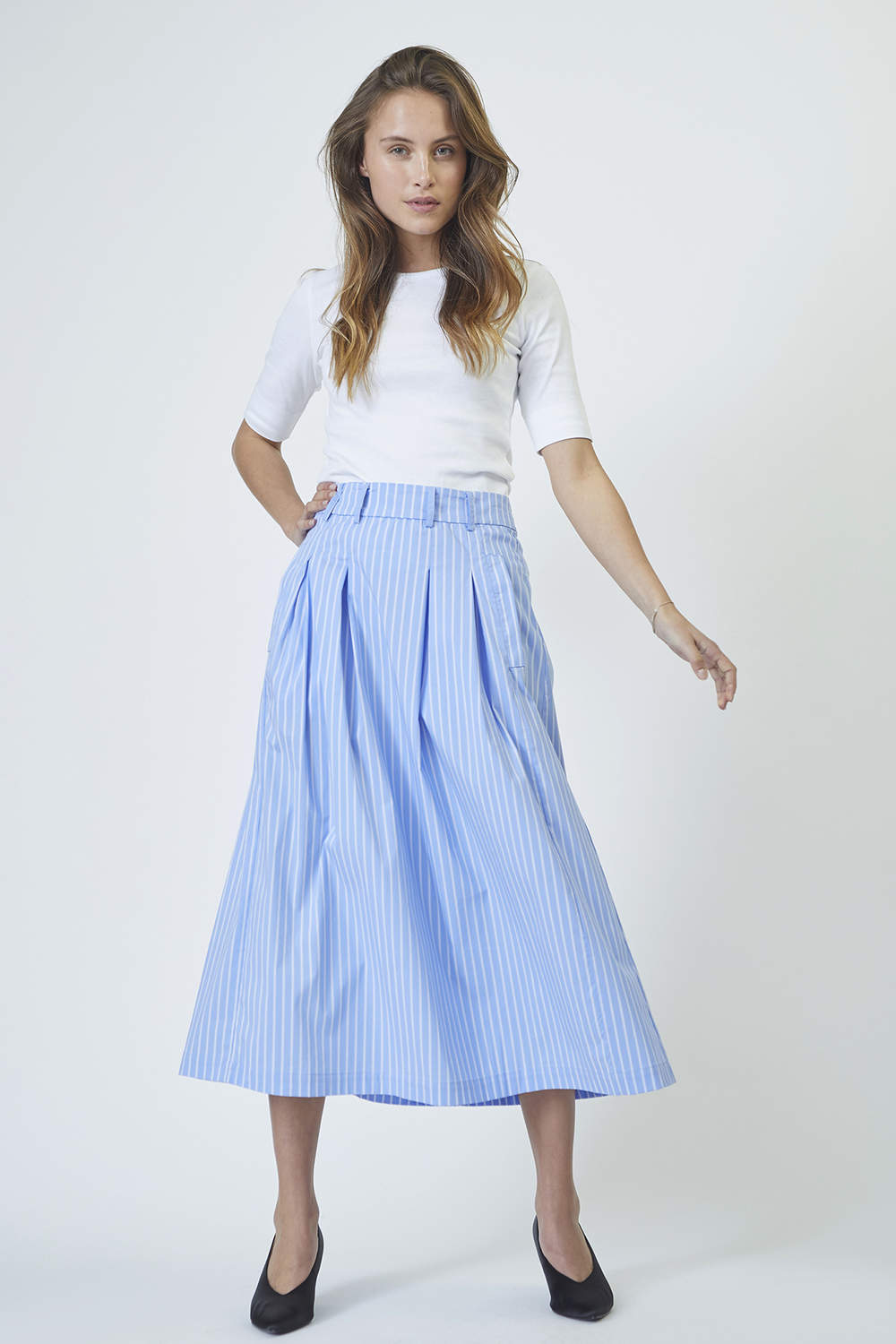 MicaCC Stripe Pleat Nederdel