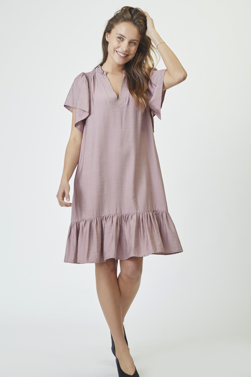 HeraCC Crop SS Frill Kjole