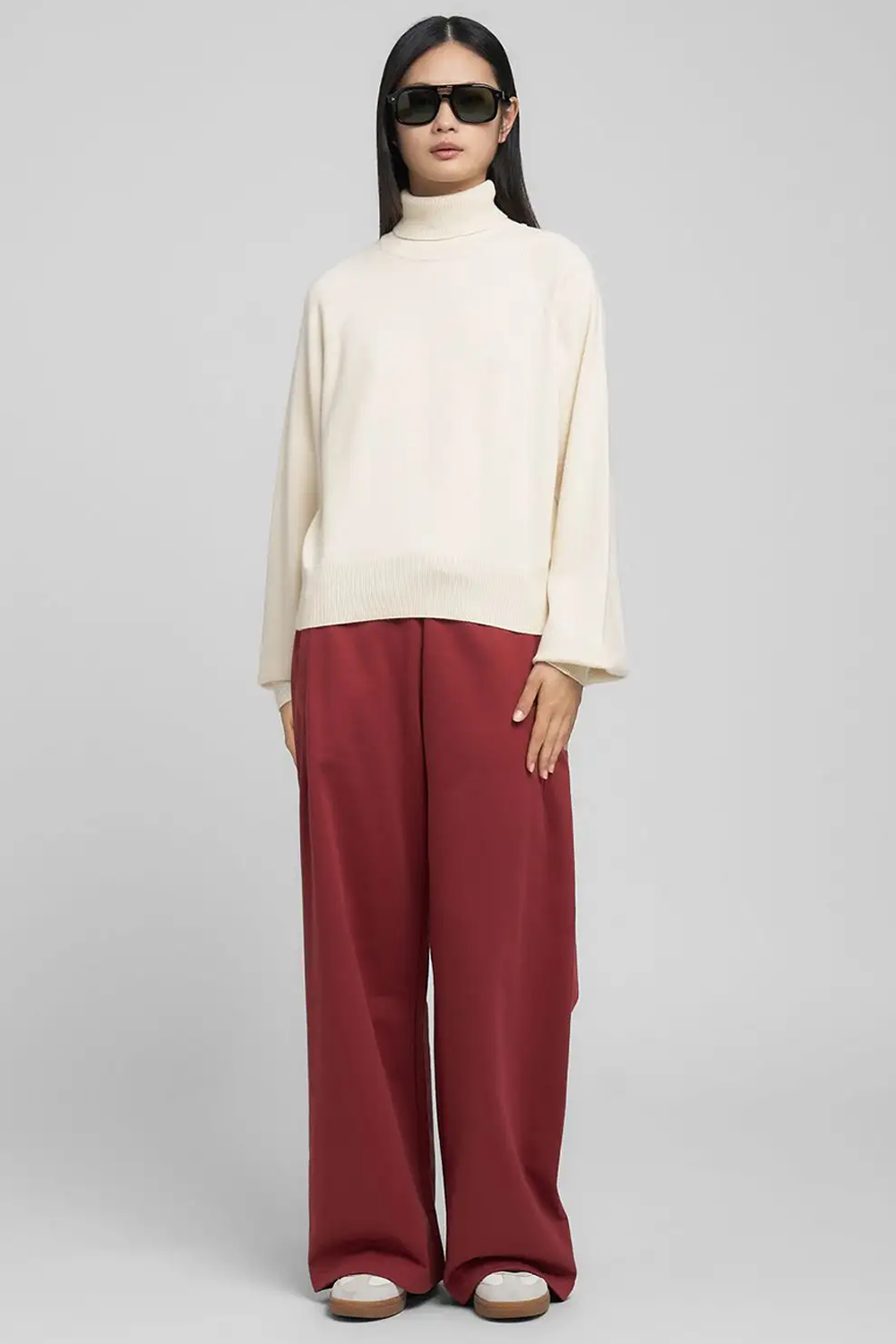 Polo-Neck Pullover Striktrøje