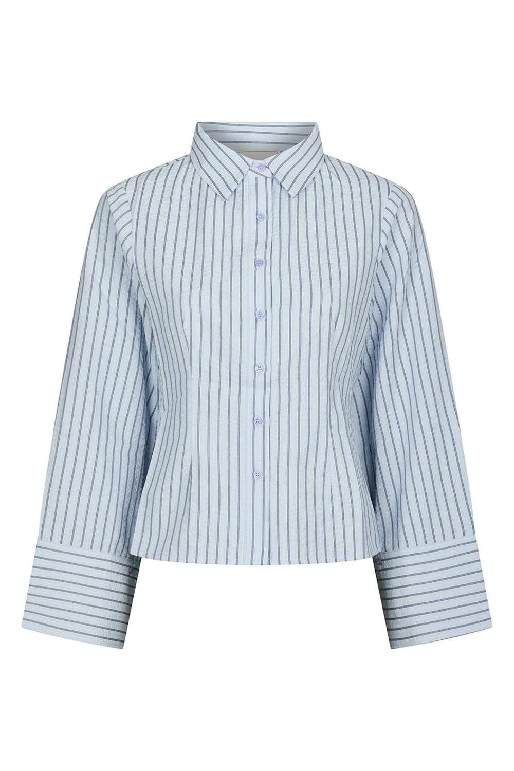 Rosa Striped Crepe Skjorte