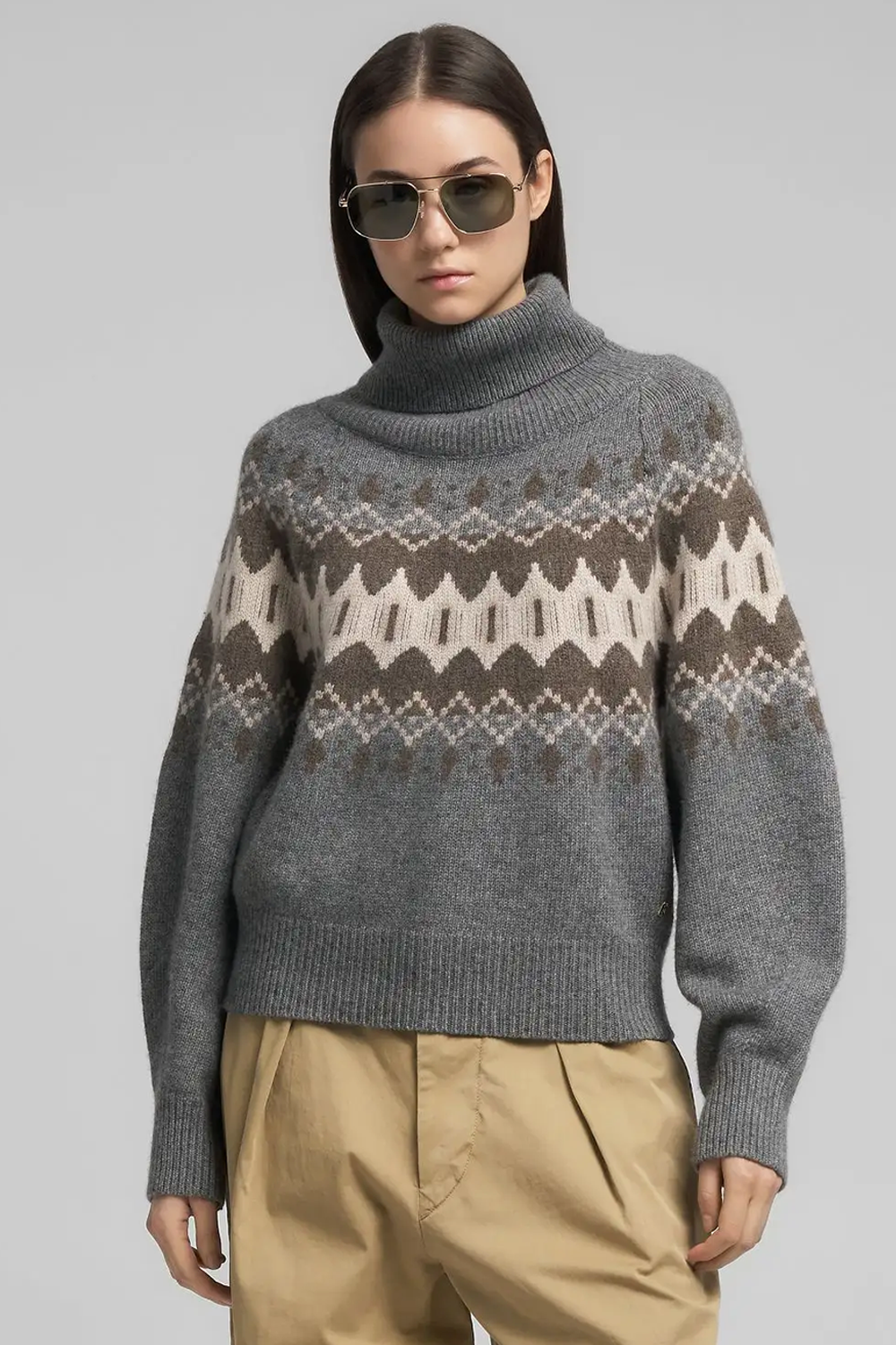 Polo-Neck Uld Striktrøje